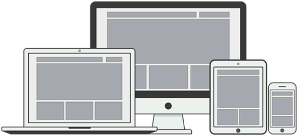 Illustration von Devices zur Veranschaulichung responsive Webdesign