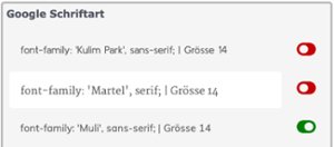 Schriftarten im CMS wählen und aktivieren